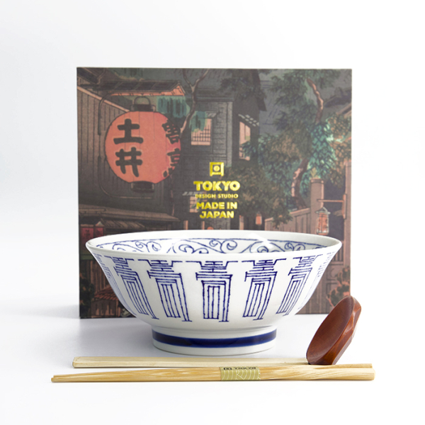 Mixed Bowls Kotobuki Blue Ramen Bowl in Gift Box at Tokyo Design Studio (picture 1 of 3)