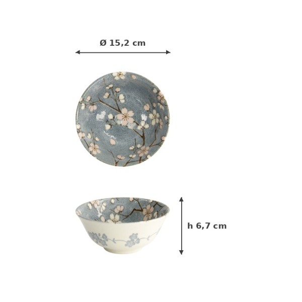 Tayo Bowl Fujisakura Gray, Porcelain, 500 ml, Item No. 22589