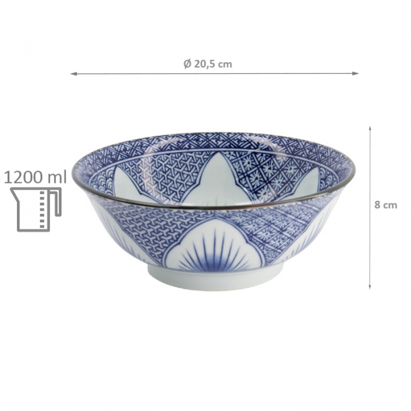 Lily Flower Giftset Rd/bl 2 pcs Ramen Bowls at Tokyo Design Studio (picture 6 of 7)