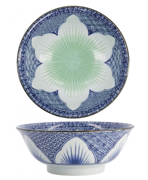 Lily Flower Giftset Rd/bl 2 pcs Ramen Bowls at Tokyo Design Studio (picture 4 of 7)