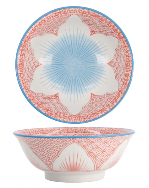 Lily Flower Giftset Rd/bl 2 pcs Ramen Bowls at Tokyo Design Studio (picture 5 of 7)