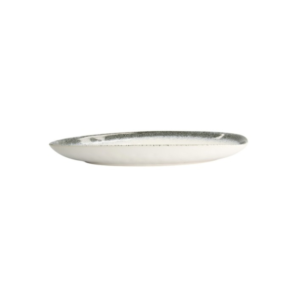Oval Serving Platter Monte Negro White, Blue-Grey, Stoneware, 39 × 22 × 4 cm, Item No. 24351