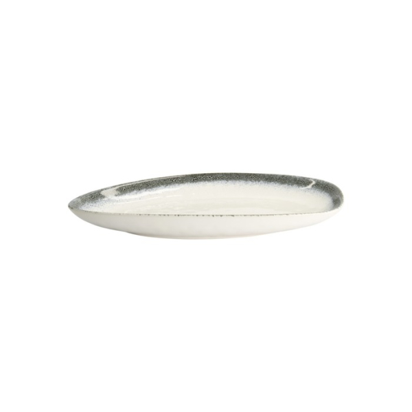 Oval Serving Platter Monte Negro White, Blue-Grey, Stoneware, 39 × 22 × 4 cm, Item No. 24351