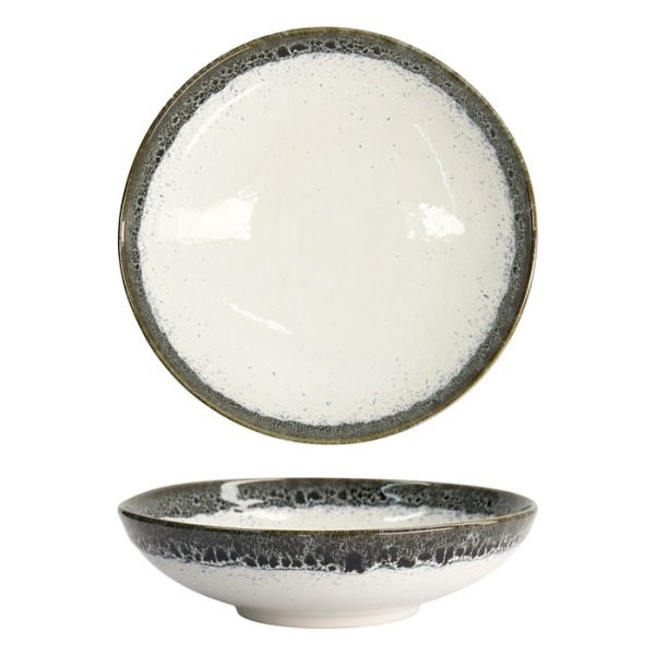 Pastateller Monte Negro Wei&szlig;/Anthrazit, Steinzeug, &Oslash; 22 cm, 1 l