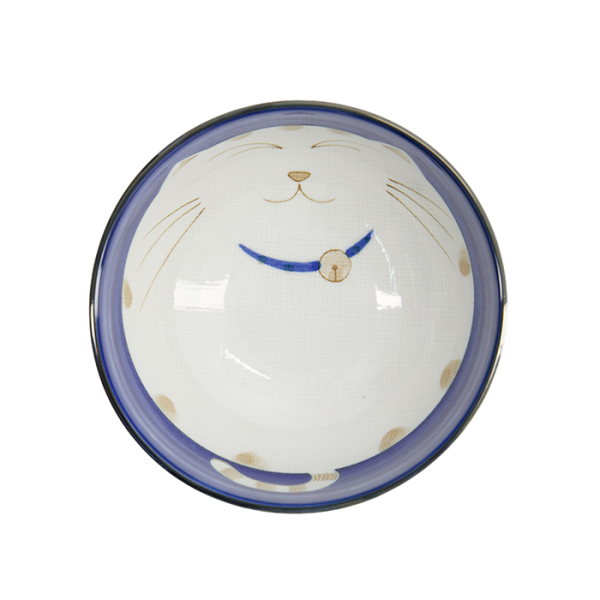 TDS, Rice Bowl, Kawaii Cat Neko, Blue, Ø 16 cm 800 ml - Item No. 2469