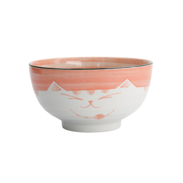 TDS, Rice Bowl, Kawaii Cat Neko, Pink, Ø 16 cm 800 ml - Item No. 2470