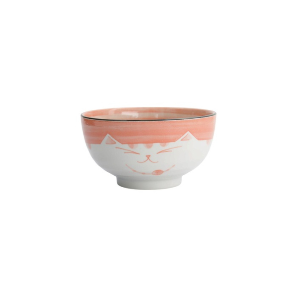 Rice Bowl Kawaii Katze Neko Pink, Porcelain, 800 ml, Item No. 2470
