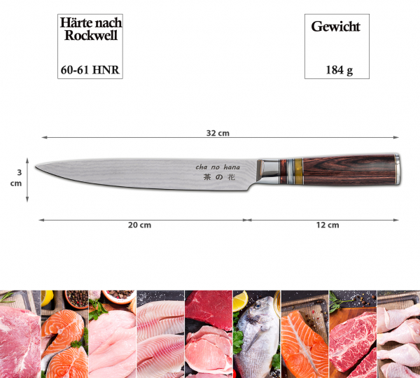 Sashimi Messer mit 3 Acrylringen (Filetiermesser) bei Tokyo Design Studio (Bild 7 von 7)