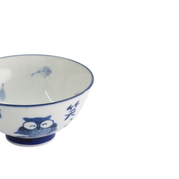 Bowl Kawaii Owl Blue, White, Porcelain, 300 ml, Item No. 33207
