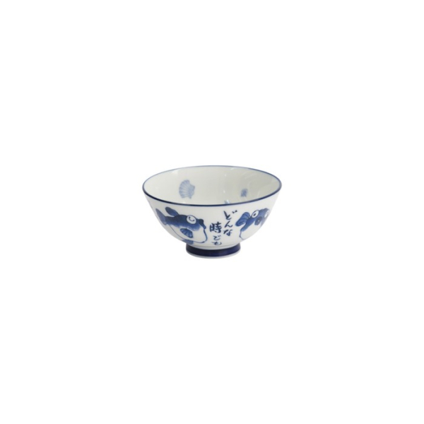 Schale Kawaii Blowfish Blau/Weiß, Porzellan, Ø 11,5 cm, Art.-Nr. 33208
