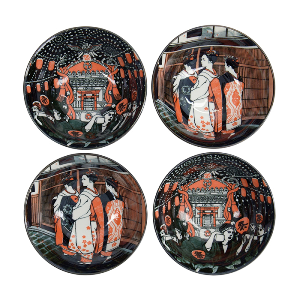 TDS, Asakusa, 4 Stk Geschenkset, Ø 14,8x7cm 550ml, Geisha Matsuri  - Art Nr. 33242