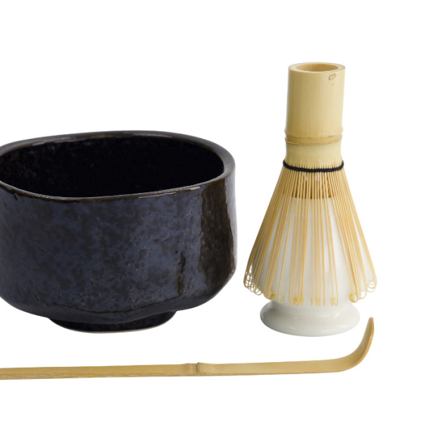 Matcha Bowl Giftset , 4-Piece set, 12x7,5cm, Akeyo Black, Item No. 33411