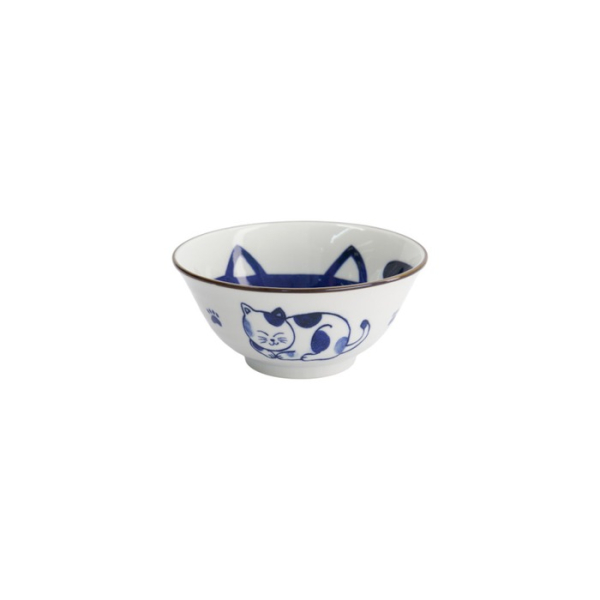 Tayo Bowl Kawaii Cat Neko Blue, Porcelain, 500 ml, Item No. 33413