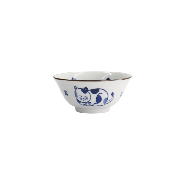 Tayo Bowl Kawaii Cat Neko Blue, Porcelain, 500 ml, Item No. 33413