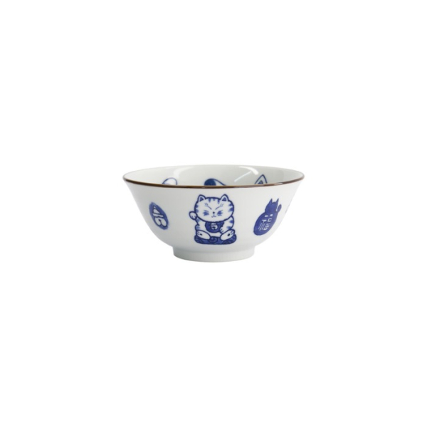 Tayo Bowl Kawaii Cat Neko Blue, Porcelain, 500 ml, Item No. 33416