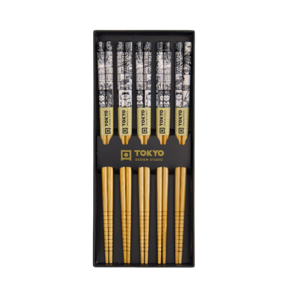 Blue Lotus Chopstick Set 5 pair at Tokyo Design Studio (picture 4 of 4)