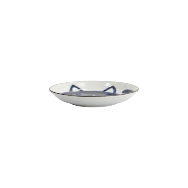 Plate Kawaii Cat Neko Blue, White, Porcelain, Ø 16.7 cm, Item No. 33494