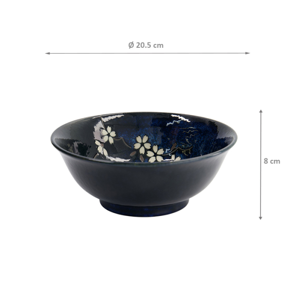 TDS, Ramen Bowl, Cobalt Blue Sakura, Ø 20.5x8cm - Item No. 33516