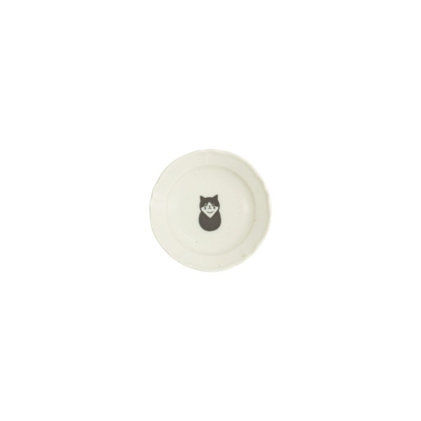 Sauce Bowl Neko Maruke Cat Hachiware Black, White, Porcelain, Ø 10.2 cm, Item No. 33535