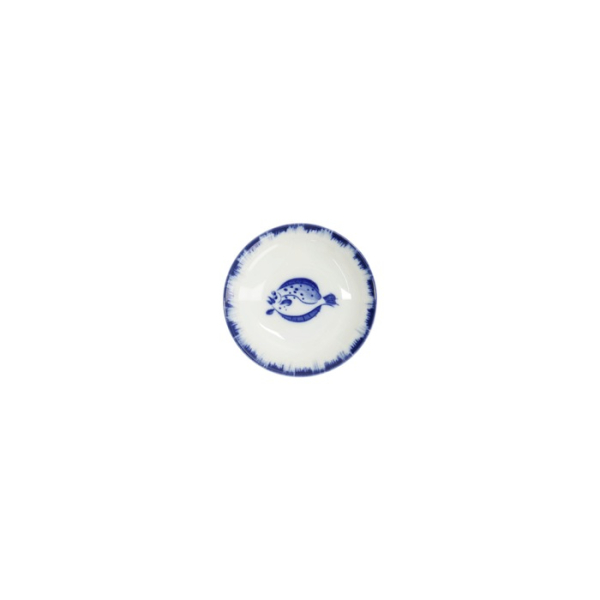 Sauce Bowl Flounder Blue, White, Porcelain, Ø 9 cm, Item No. 33561