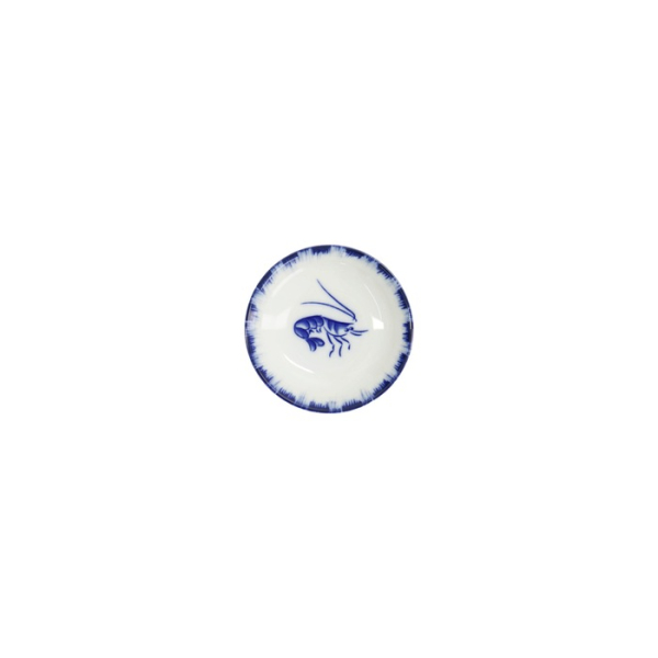 Sauce Bowl Shrimp Blue, White, Porcelain, Ø 9 cm, Item No. 33562
