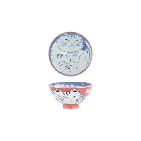 Bowl Kawaii Cat Red, Porcelain, 300 ml