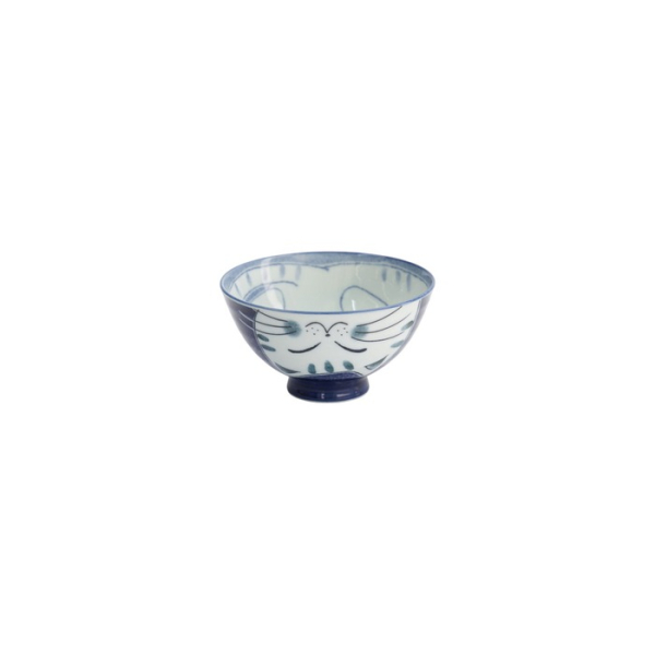 Bowl Kawaii Cat Blue, Porcelain, 300 ml, Item No. 33594