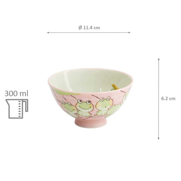 TDS, Rice Bowl, Kawaii Frog, Ø 11.4x6.2cm 300ml, Item No. 33596