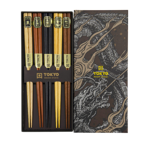 TDS, Chopstick Giftset of 5, Gold/Silver Dragon, Art.-Nr. 33632