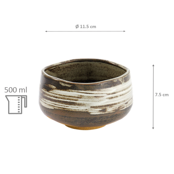 TDS, Matcha Bowl, Shiro Hake, Ø 11.5x7.5cm, 500ml, Item No. 33719