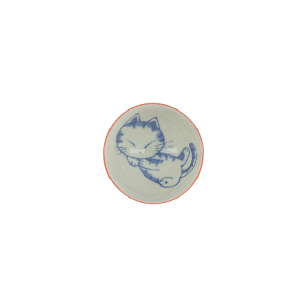 Rice Bowl Kawaii Sleeping Cat Red, Porcelain, 300 ml, Item No. 33765