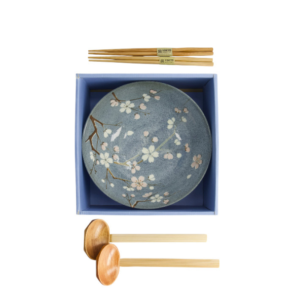 TDS, Ramen Schale Geschenkset, 6 Stk, Fujisakura, Grau Ø 21x7,8cm 1000ml , Art.-Nr. 33784