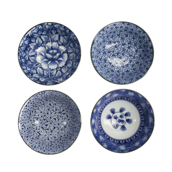 Tayo Bowl Gift Set Hana Blue White, Porcelain, 500 ml, Item No. 33811