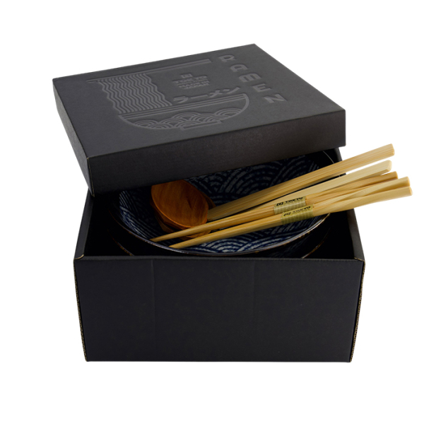TDS, Ramen Schale Geschenkset, 6 Stk, Aisai Seigaiha, Blau, Ø 21,5x9cm 1300ml , Art.-Nr. 33902