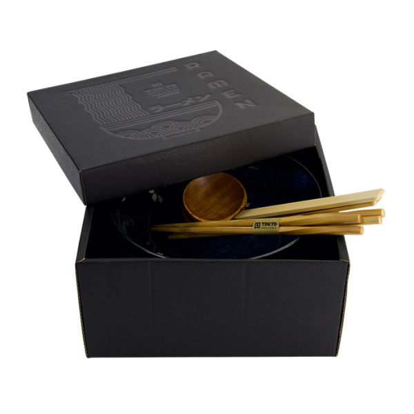 TDS, Ramen Schale Geschenkset, 6 Stk, Cobalt Blue Sakura, Ø 20,5x8cm 1200ml, Art.-Nr. 33937