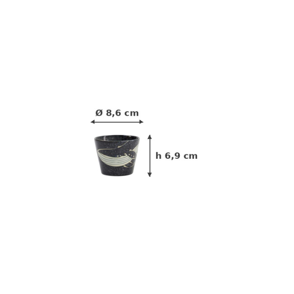 Soba-Tasse Kawaii Black Whale Schwarz, Porzellan, 210 ml, Art.-Nr. 33945
