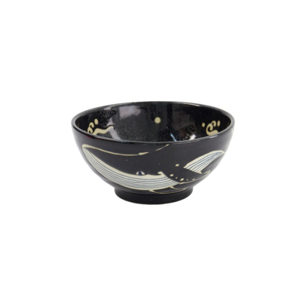 Ramen Bowl Kawaii Black Whale, Porcelain, 1.25 L, Item No. 33948