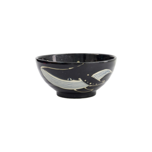 Ramen Bowl Kawaii Black Whale, Porcelain, 1.25 L, Item No. 33948