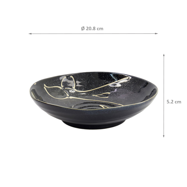 TDS, Pasta Teller, Kawaii, Black Whale, Ø 20,8 x 5,2 cm 650 ml, Art Nr. 33950