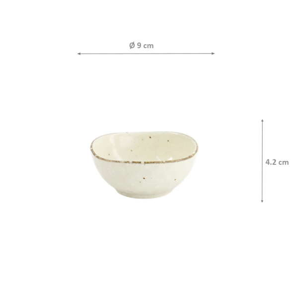 TDS, Triangle Sauce Bowl, Shirogesho, Ø 9 x 4.2 cm, 130ml - Item No. 33959
