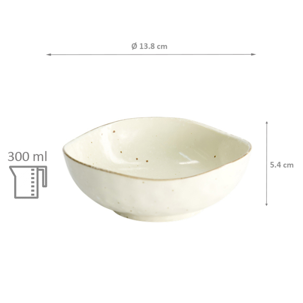 TDS, Oval Bowl, Shirogesho, Ø 13.8x5.4 cm, 300ml, Item No. 33964