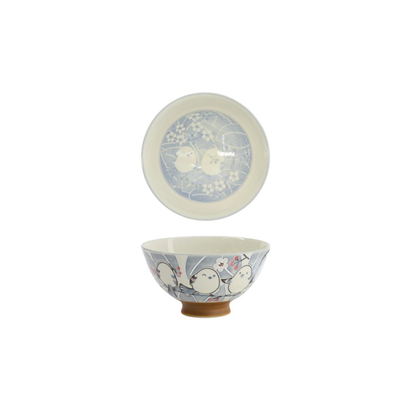 Rice Bowl Kawaii Bird Grey, Porcelain, 300 ml