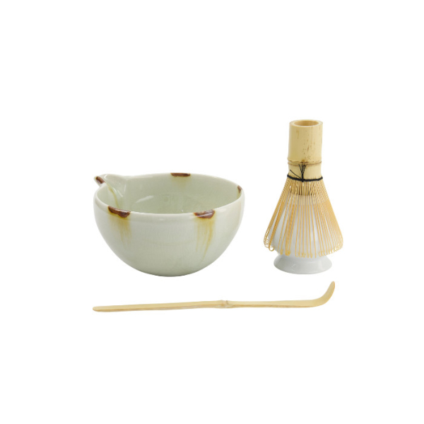 TDS, Matcha Schale Geschenkset 4-tlg., 14,5 x 6,5 cm, Unofu Brown White, Art.-Nr. 34080