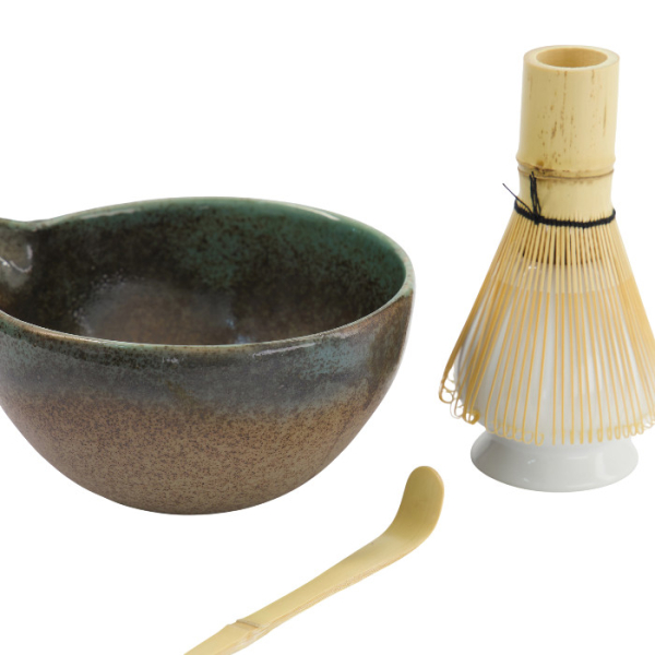 TDS, Matcha Schale Geschenkset, 4-tlg., 14,5 x 6,5 cm, Hisui Green, Art.-Nr. 34081