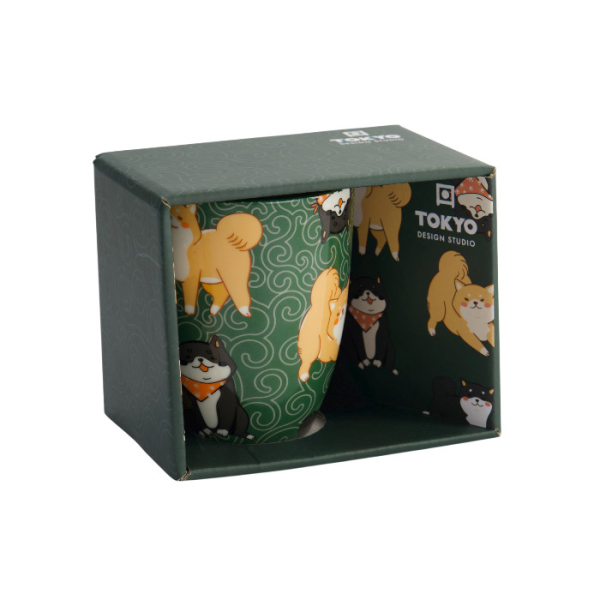 TDS, Kawaii Tasse in Geschenkbox, Shiba, Grün, 340ml, Ø 8,5x10,2cm , Item No. 34119