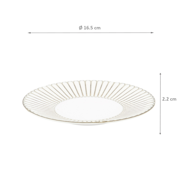 TDS, Plate, Kosai White, Ø 16.5 x 2.2 cm, Item No. 34229