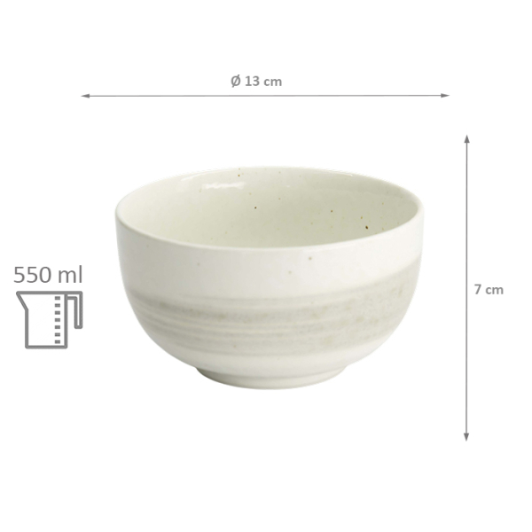 TDS, Bowl, Yuki Kobiki, White, Ø 13x7cm, 550ml, Item No. 34245