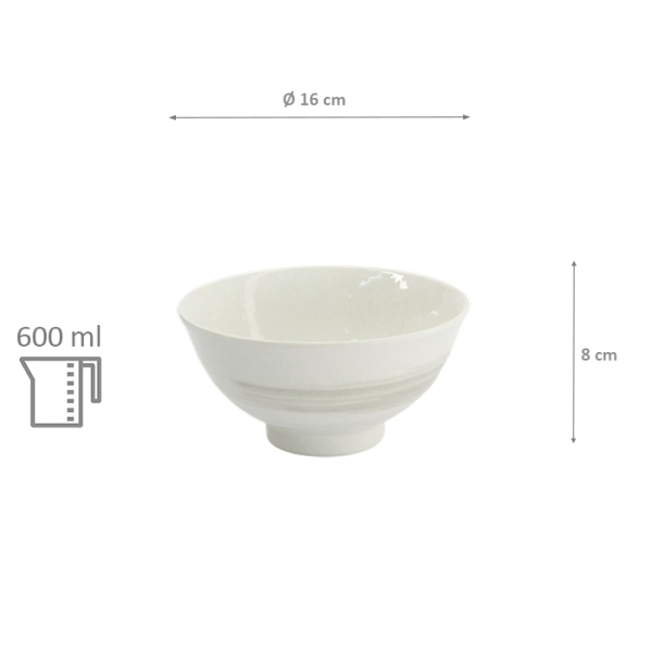 TDS, Bowl-Rim, Yuki Kobiki, White, Ø 16x8cm, 600ml, Item No. 34246
