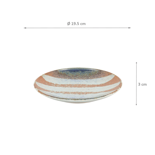 TDS, Suisho Plate, Aka-cha, Ø 19.5x3cm, Brown, Item No. 34249