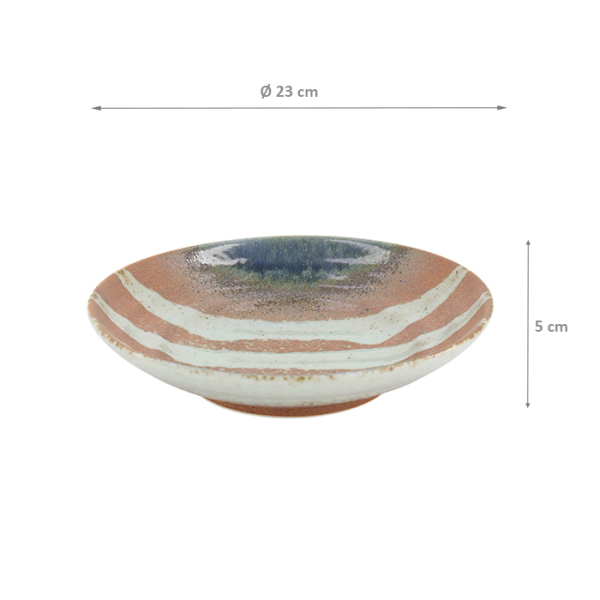 TDS, Deep Suisho Plate, Aka-cha, Ø 23 x 5cm, Brown, Item No. 34251